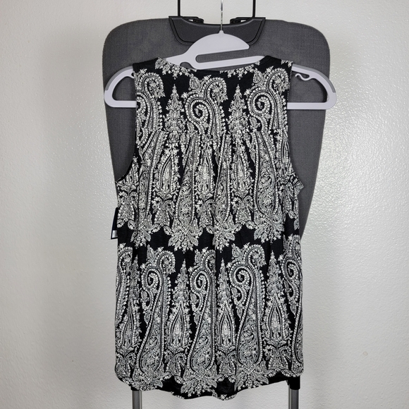 Lucky Brand Navy Blue Embroidered Boho Peasant Paisley Blouse Women's Size XS - Picture 2 of 7